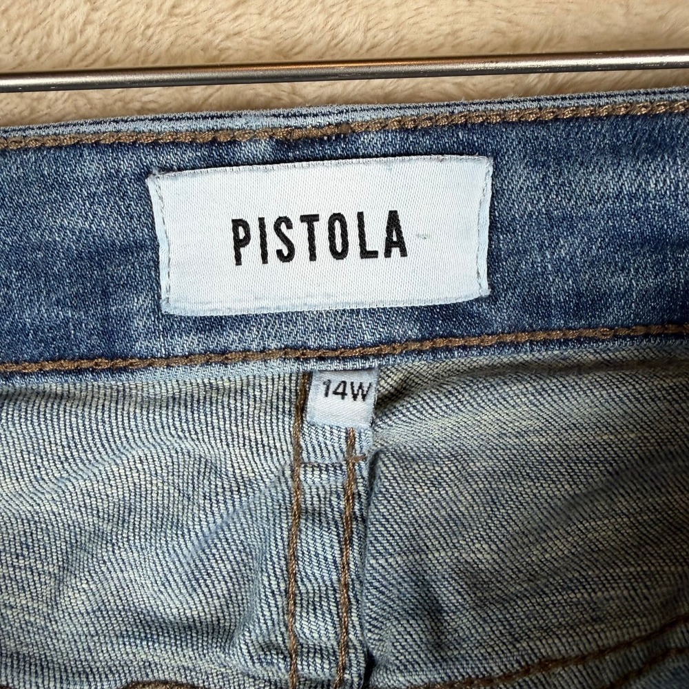PISTOLA Women's Blue Denim High Rise Skinny Jeans Size 14W - Picture 4 of 10